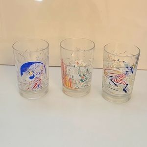 McDonalds Remember the Magic 25th Anniversary Walt Disney World Glass Cups - New